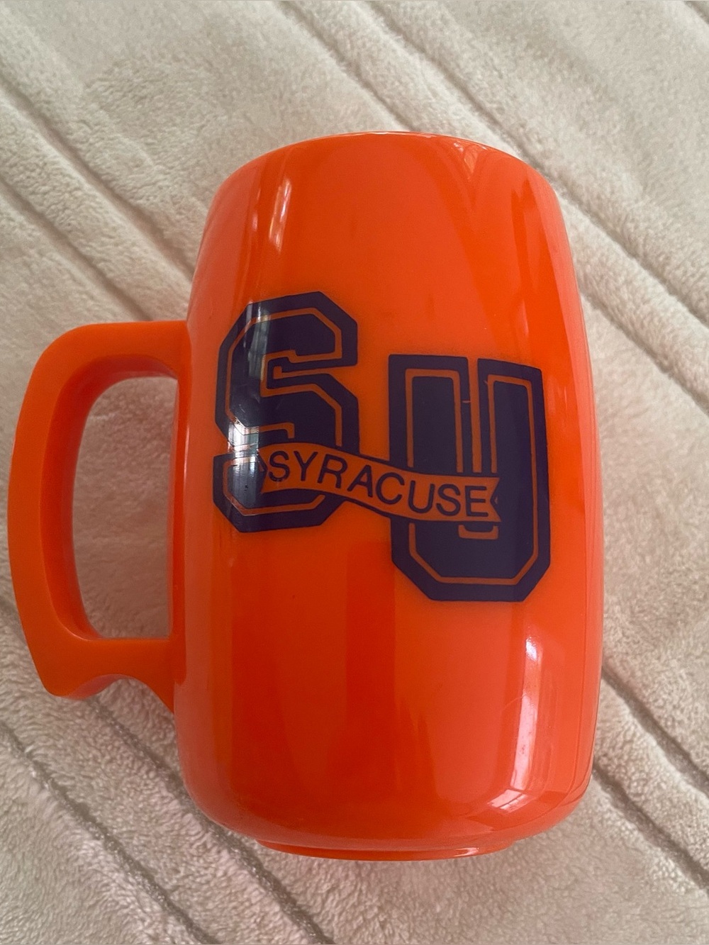 Vintage Syracuse University Hard Plastic/Melamine Orange Coffee Mug